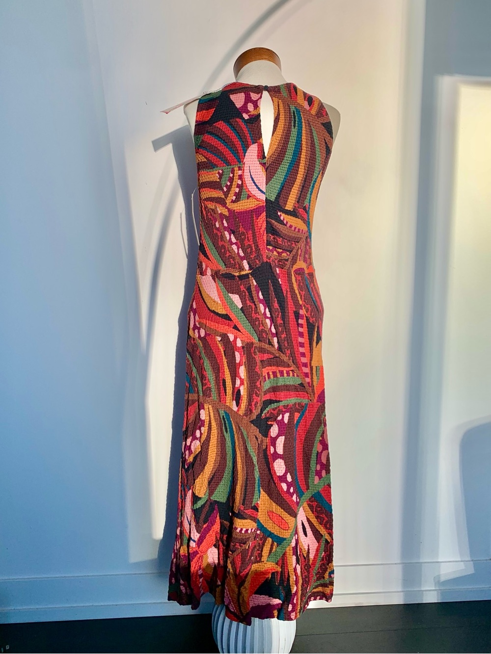 FARM Rio Red Multicolor Abstract Knit Maxi Dress - Picture 3 of 6